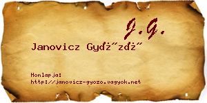 Janovicz Győző névjegykártya